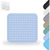 Huamirra Tappetino Doccia, 48 x 48 cm Tappeto Doccia Quadrato Lavabile in Lavatrice, Tappetino da Bagno Antiscivolo con Ventose, per Saune, Sale Doccia, incl. 2 Ganci, Blu Chiaro