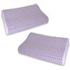 Sleepys Coppia cuscini in Memory Foam Malva, 74x42 Alto 13 cm ortocervicale forato con fodera in Jersey 100% Cotone - Guanciale Malva contro L'INSONNIA
