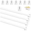 Honeyes Barre per vetri estensibili, senza perchetti, regolabili, asta per tende in PVC per tende in rete e ganci per tenda adesiva, bianco (4 pezzi 60-110 cm)