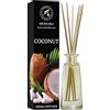 AROMATIKA trust the power of nature Diffusore di Aromi al Cocco 100ml - Diffusore a Bastoncini - Fragranza per Ambienti - Fragranza per la Casa - Deodorante per Ambienti - Diffusore Profumato al Cocco - Regalo per Natale - Idea Regalo