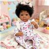 Lonian Pelle Scura Reborn Girl Bambole Silicone Full Body 48cm Silicone Bambino Realistico Neonato Caratteristiche con Capelli Radicati a Mano (Fiocco rosa)