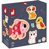 Janod - 4 Puzzle in Legno da 2 a 5 Pezzi - Puzzle Animali da Compagnia - Giocattoli per Bambini - Giochi Educativi - Prima Infanzia - Dai 18 Mesi, J07115