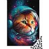 9K4D7V2G Gatto Astronauta Puzzle 1000 Pezzi Puzzle per Adulti Carta Spazio Cosmico Gioco di Puzzle 1000 Pezzi Relax Famiglia Decorazione Regalo 38x26cm/1000pcs