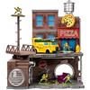 Jada Toys Ninja Turtles Nano Scene Turtle Lair (30 x 25 cm) - Fondale giocattolo per personaggi da collezione con 4 Teenage Mutant Ninja Turtles Personaggi in metallo e accessori da gioco, a partire