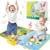 XUNIVERS Tappetino Musicale Bambini,3 in 1 Tappeto Pianoforte Giocattoli per Bambini,6 Strumenti Musical ,Tappeto Musicale Tappetino per Pianoforte Animali Regali Educativi per Bambini di 1-4 Anni