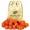 Waldfelsen 6, 12, 20, 30 o 50 dadi di alta qualità, dimensioni standard 16 mm, dadi acrilici, dadi da gioco, 6 lati, set di accessori da gioco con sacchetto di stoffa (arancione, 30 pezzi)