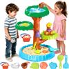 KUKUTrue® Tavolo da Gioco Acqua E Sabbia, Giocattolo D'Acqua per Bambini Outdoor, A Forma di Albero A 4 Livelli, Tavolo Acqua per Bambini Outdoor, Regalo 3-8 Bambini Ragazzi Ragazze