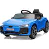 LEADZM Mcchina Elettrica Per Bambini AUDI RS E-tron 12V con Doppi Motori, 3-5km/h Auto Elettrica per Bambini 3-5 Anni, MP3, Sospensioni, Telecomando (Azzurro)