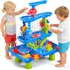 Doloowee Tavolo per sabbia e acqua per bambini piccoli, 4 animali, giocattolo acquatico per attività all'aperto, giocattolo da spiaggia, grande tavolo da gioco estivo, giocattolo acquatico per ragazzi