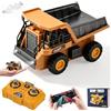 LTFIOON Mini Camion Ribaltabile Telecomandato 1:64, Camion Ribaltabile RC in Metallo con App e Telecomando 2,4 GHz, Autocarro Ribaltabile RC con Luci e Suoni, 3 Velocità, Ricaricabile USB