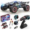 Hosim Auto telecomandata veloce per adulti 80 km/h, mini camion telecomandato 1:8 con tre differenziali, 4WD fuoristrada impermeabile RC Car con 2 batterie 3S