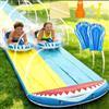 Mineup Scivolo Ad Acqua, 480x140cm Scivolo da Giardino Estivo con Irrigatore Integrato, Scivoli d'Acqua Doppio Scivol per Prato con 2 Bodyboards Giocattolo Estivo per Giardino E Spiaggia