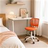MEUBLE COSY Set Scrivania e Sedia da Ufficio Salvaspazio per Lavorare e Studiare da Casa, Bianco + Mandarino