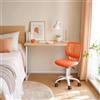 MEUBLE COSY Set Scrivania e Sedia da Ufficio Salvaspazio per Lavorare e Studiare da Casa, Rovere + Mandarino
