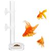 Heveer Mangiatoia per Gamberetti in Acrilico Tubo di Alimentazione per Gamberetti Durevole Trasparente con Ciotola e 2 Ventose per Acquario Gamberetti e Pesci 20 cm