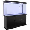 Monster Shop Acquario Curvo 300L con Mobile Nero Opaco, Vetro da 11mm, Pompa, Filtro, LED, Riscaldatore 300W, Ghiaia 25kg e Decorazioni - Vasca per Pesci Tropicali, Dolce e Marino 120cm