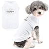 Zunea Magliette con Anello a D per Cani di Piccola Taglia Estate Cucciolo Maglietta Morbida Traspirante Canotta Senza Maniche Vestiti Freddi Camicia di Base Abbigliamento per Chihuahua Bianco L