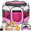 FARYODI Cane per cuccioli, pieghevole, 74 x 74 x 43 cm, per la casa, per cani, gatti, conigli, interni ed esterni (rosa)