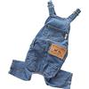 S-Lifeeling Vestiti per animali domestici, tuta elastica in jeans, comoda, in denim lavato, stile carino per cuccioli di gatto, blu denim, M