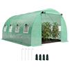 Outsunny Serra circa 4x3x2m con avvolgibile e 2 porte con cerniera Verde