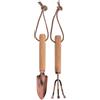 Esschert Design Minitools in Rame e rastrello, con Manico in Legno e Occhiello sospeso