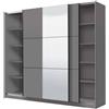 Dmora Guardaroba Grande Kashimi 237x210h cm Nero Antracite Appendiabiti 8 Ripiani, Armadio Camera da Letto Apertura Scorrevole
