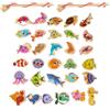 DHWEKU gioco pesca pesci calamita Magneti Giocattoli da Pesca, 33Pcs Giochi Bambini Puzzle Magnetico Legno, gioco pesca bambini, Calamite Giochi, Gioco educativo per Bambini Regalo Oltre 3 Anni