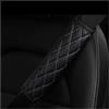 NLNPFGHVZY Proteggi Copertura Per Protezione Spalla Auto In Pelle PU Nera 3D 1PC / 2PCS Decorazione Cintura Di Sicurezza Ricamata Cuscino Cintura Sicurezza(BK gray 1PC)