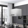 QUAHEAS Cappa a isola sospesa in acciaio inox con sensore touch LCD 55 cm, silenziosa, con filtro ai carboni attivi e illuminazione a LED, per cucina e fornelli
