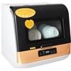 Mahugde Lavastoviglie portatile da 800 W Automatica Lavastoviglie 110 V Mini controsoffitto Lavastoviglie Macchina con 3 programmi di lavaggio per piatti, coltelli, forchette, cucchiai, bacchette tazze