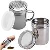 Yueser Acciaio Inox Polvere Shaker,Yueser 2 Pezzi Setaccio in Acciaio Inox Barattoli in Polvere con Maglia Fine per Caffè Cappuccino Latte (2 Stili)