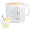 Generic Misurino Grande Con Coperchio - Ciotola Per Miscelazione Con Di Capacità 2400 Ml, Caraffa Dosatrice Graduata In Plastica Trasparente | Tazza Per Misurazione Con Manico Ergonomico Resistente Agli