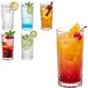 OCEANO Set 6 Bicchieri in Vetro Trasparente 330ml Bicchieri Highball Tumbler Alti per Cocktail Acqua Succhi Bevande Design Elegante Intaglio Diamantato Ideali per Casa Bar Ristorazione Mixology