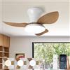 Caunmar Lampadario Con Ventilatore Da Soffitto Con Telecomando, 3 Pala Con Luce Da Soffitto Silenzioso, DC Reversibile, Dimmerabile, Lampadario Con Elica A Led Per Camera Da Letto Soggiorno Studio-Woodgrain