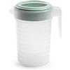 Makio M Caraffa rotonda in plastica con coperchio dosatore, senza BPA, 1 e 2 litri, lavabile in lavastoviglie (verde morbido, 2 litri)