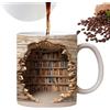 Generico Lettura Mug Ceramic - 350ml Book Lover Cup, bibliotecaria tazza da caffè | Coppa di tè umorismo letterario, tazze di stampa su scaffali vintage, bevande da lettore uniche per gli uffici scrivania, cuc