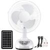 Vidonergy Ventilatore a energia solare ricaricabile, 30,5 cm, oscillante, da scrivania, con luce notturna, 3 velocità, ricarica USB, per campeggio, tenda, interruzione di corrente, bianco