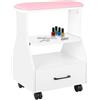 LEIBOU Pedicure, poggiapiedi per pedicure, carrello per pedicure, con ruote, poggiapiedi per manicure, poggiapiedi portatile, sgabello per pedicure, per salone di bellezza, stazione di massaggio ai piedi