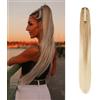 Dcbaboo Coda di Cavallo Extension Capelli Lisci Coda Capelli Extension con Pinza 55cm Posticci per Capelli Dritti Coda Finta per Capelli Sintetici Lunghi Ponytail Naturale, Biondo scuro ombre Biondo