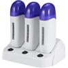 Mimdixy Scaldacera Elettrico Per Depilazione, Scaldacera Elettrico Roll On 100g Con Base Riscaldante Dispositivo Scaldacera Per Donna Uomo Corpo, Gamba, Viso, Ascella (Tre posti europea)