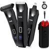 Suttik Rasoio intimo 3 in 1 per uomini, corpo e trimmer per peli a sfera, rasoio elettrico bagnato e asciutto, IPX7, set di cura da uomo impermeabile con custodia da viaggio