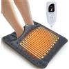 Ninonly 40X40 Scaldapiedi Elettrico Piedi con 6 Livelli di Temperatura e 4 Timer Spegnimento Automatico Cuscino Tappeto Riscaldante Piedi Lavabile Tessuto Morbido per Donne Uomini Grigio