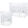 Waldin Lettino Evolutivo Ovale 7 in 1 con Materasso - White