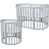 Waldin Lettino Evolutivo Ovale 7 in 1 con Materasso - Grey