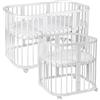 Waldin Lettino Evolutivo Rettangolare 7 in 1 con Materasso - White