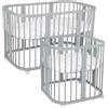 Waldin Lettino Evolutivo Rettangolare 7 in 1 con Materasso - Grey