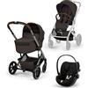 Cybex Gold Trio Balios S Lux con Navicella pieghevole e Cloud G3 - Chocolate Brown