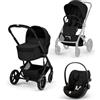 Cybex Gold Trio Balios S Lux con Navicella pieghevole e Cloud G3 - Moon Black