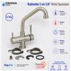 Rubinetto Cucina 5 Vie Nickel Spazzolato 3/8 per Depuratore
