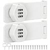 Kiuiom Serratura a Combinazione a 3 Cifre,Lucchetto a Combinazione con Viti,Password Hasp Locks,Password Meccanica Serratura per Porte Piccole Armadi Porta del Fienile Garage Giardino (Bianco 2PCS)